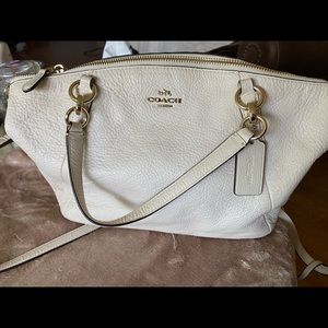 Coach white leather cross body